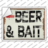 Beer and Bait Left Novelty Rectangular Sticker Decal