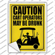 Caution Golf Cart Operators Novelty Rectangular Sticker Decal