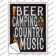 Beer Camping Country Music Novelty Rectangle Sticker Decal