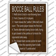Bocce Ball 6 Rules Novelty Rectangle Sticker Decal