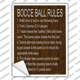 Bocce Ball 6 Rules Novelty Rectangle Sticker Decal