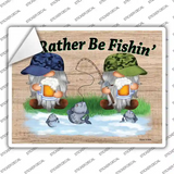 Id Rather Be Fishing Two Camo Gnomes Novelty Rectangle Sticker Decal