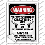 Patrolled By Crazy Novelty Rectangle Sticker Decal