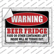 Warning Beer Fridge Novelty Rectangle Sticker Decal