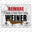 Two Foot Long Weiner Novelty Rectangle Sticker Decal