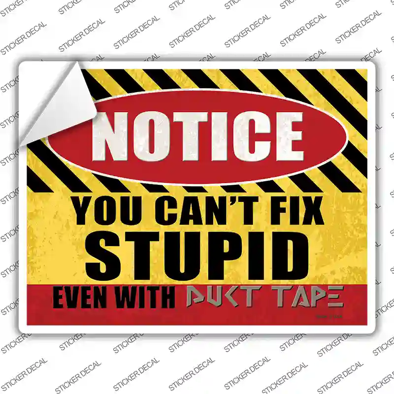 Cant Fix Stupid Even With Duct Tape Novelty Rectangle Sticker Decal