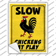 Chickens At Play Novelty Rectangle Sticker Decal