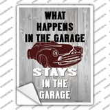 Happens In Garage Stays In Garage Novelty Rectangle Sticker Decal