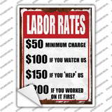 Labor Rates Watch Help Worked Novelty Rectangle Sticker Decal