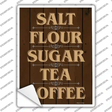 Salt Flour Sugar Tea Coffee Brown Novelty Rectangle Sticker Decal