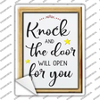Knock The Door Will Open Novelty Rectangle Sticker Decal
