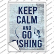 Keep Calm Go Fishing Novelty Rectangle Sticker Decal