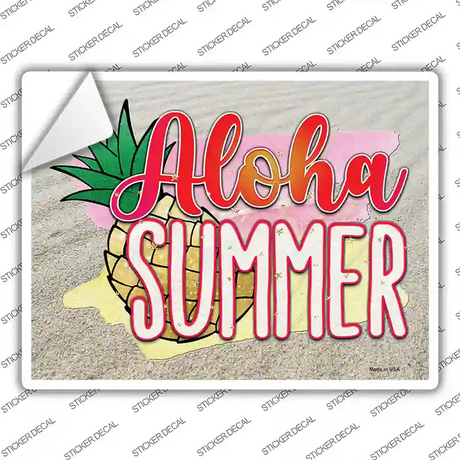 Aloha Summer Novelty Rectangle Sticker Decal