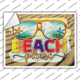 Beach Please Novelty Rectangle Sticker Decal