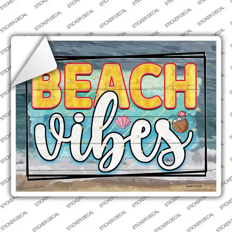 Beach Vibes Waves Novelty Rectangle Sticker Decal