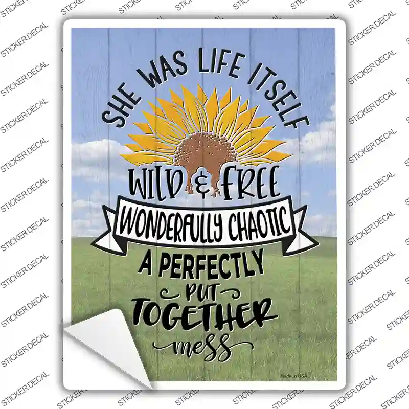 Wild And Free Perfectly Put Together Novelty Rectangle Sticker Decal