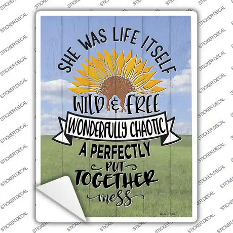 Wild And Free Perfectly Put Together Novelty Rectangle Sticker Decal
