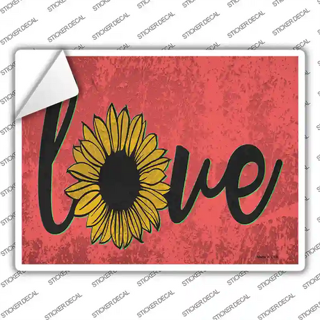 Love Sunflower Novelty Rectangle Sticker Decal