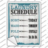 Laundry Schedule Blue Novelty Rectangle Sticker Decal