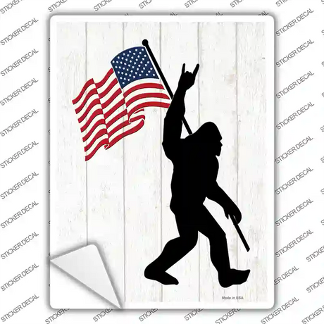 Squatch American Flag Novelty Rectangle Sticker Decal