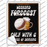 Weekend Forecast Golf Chance Of Drinking Novelty Rectangle Sticker Decal