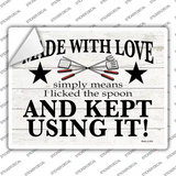 Made With Love I Licked The Spoon Novelty Rectangle Sticker Decal
