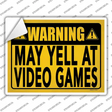May Yell At Video Games Novelty Rectangle Sticker Decal