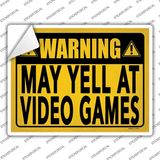 May Yell At Video Games Novelty Rectangle Sticker Decal