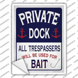 Private Dock Novelty Rectangle Sticker Decal