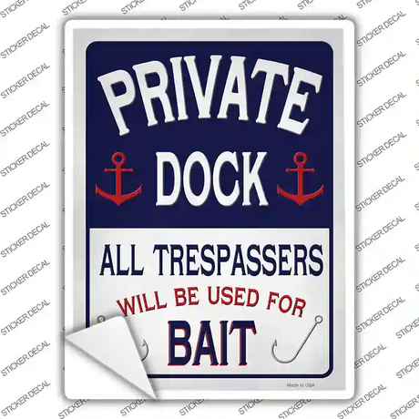 Private Dock Novelty Rectangle Sticker Decal