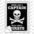 Play Like A Pirate Skull Novelty Rectangle Sticker Decal