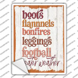 Boots Flannels Bonfires Novelty Rectangle Sticker Decal