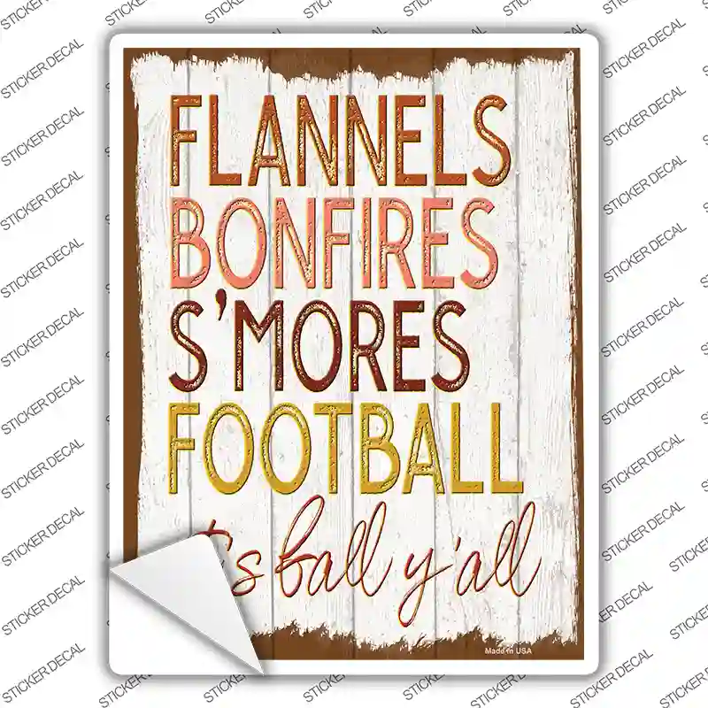 Flannels Bonfires Smores Novelty Rectangle Sticker Decal