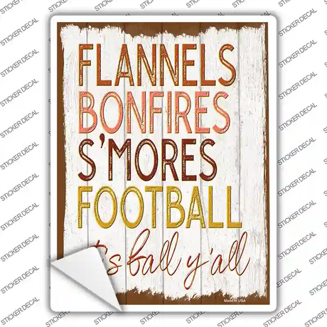 Flannels Bonfires Smores Novelty Rectangle Sticker Decal