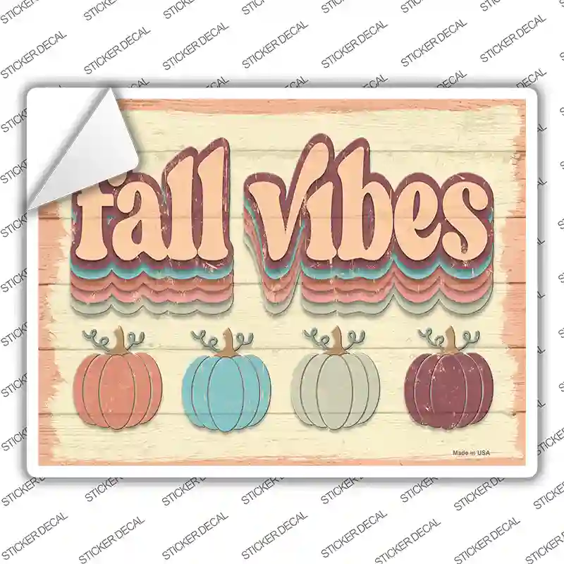 Fall Vibes Pumpkins Novelty Rectangle Sticker Decal