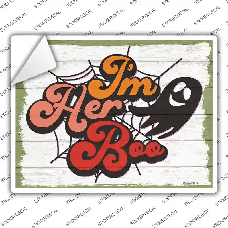 Im Her Boo Spider Web Novelty Rectangle Sticker Decal