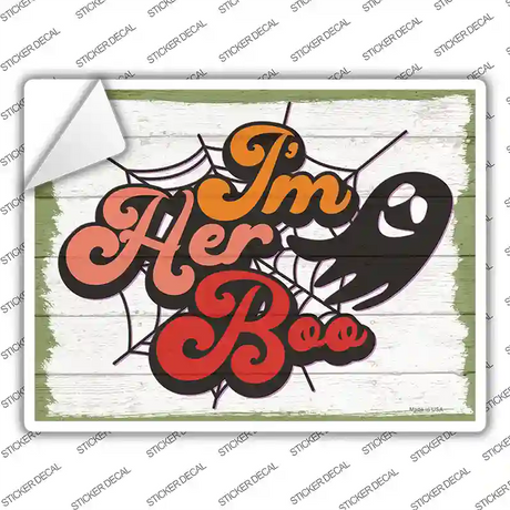 Im Her Boo Spider Web Novelty Rectangle Sticker Decal
