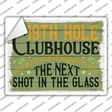 19th Hole Clubhouse Novelty Rectangle Sticker Decal
