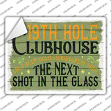 19th Hole Clubhouse Novelty Rectangle Sticker Decal