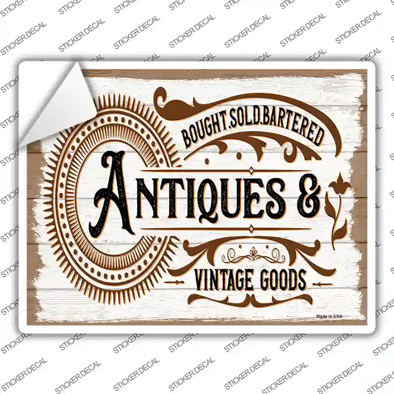 Antiques and Vintage Goods Novelty Rectangle Sticker Decal