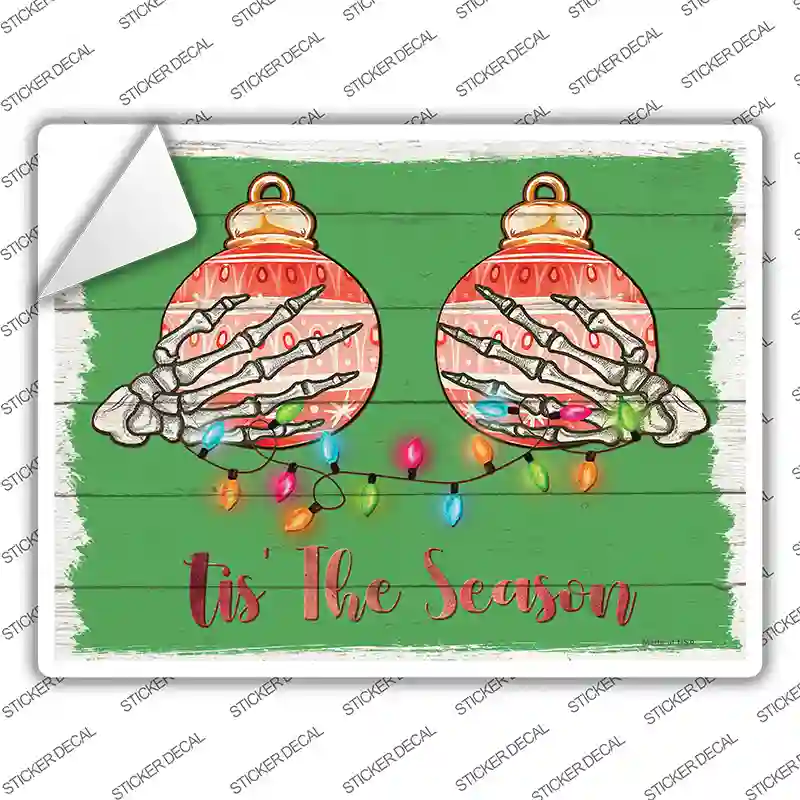 Tis the Season Ornaments Novelty Rectangle Sticker Decal