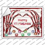 Merry Christmas Skeleton Hands Novelty Rectangle Sticker Decal