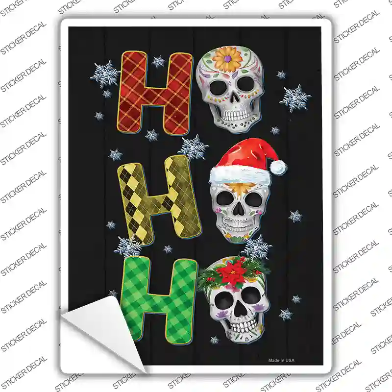 Ho Ho Ho Skulls Novelty Rectangle Sticker Decal