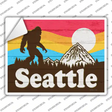 Seattle Bigfoot Silhouette Novelty Rectangle Sticker Decal