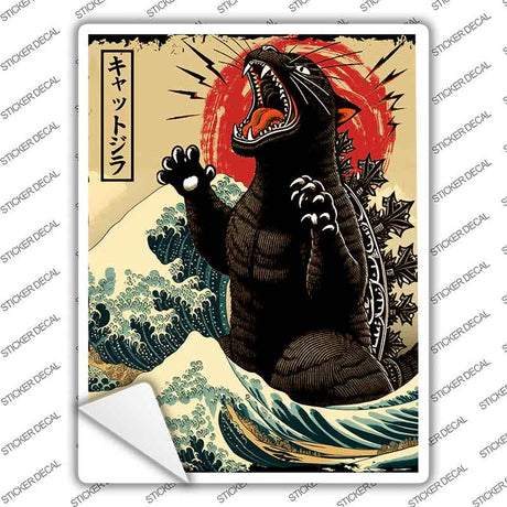 Catzilla Novelty Rectangle Sticker Decal P-4477s