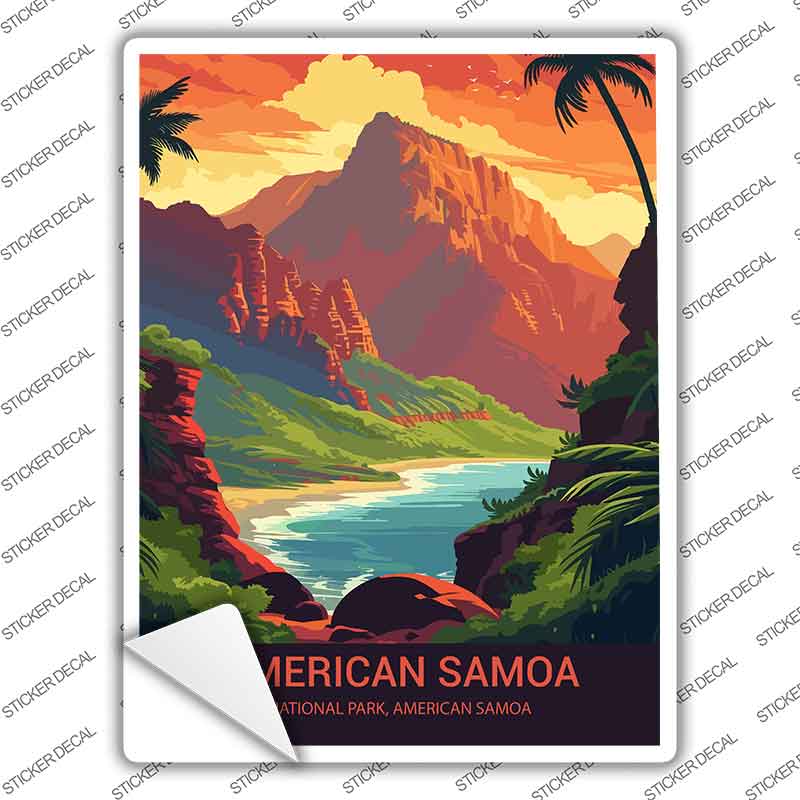 American Samoa Novelty Rectangle Sticker Decal P-4484s