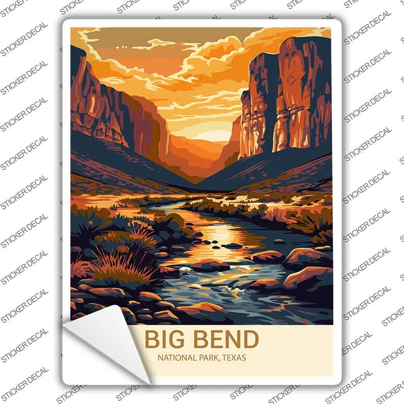 Big Bend Texas Novelty Rectangle Sticker Decal P-4487s