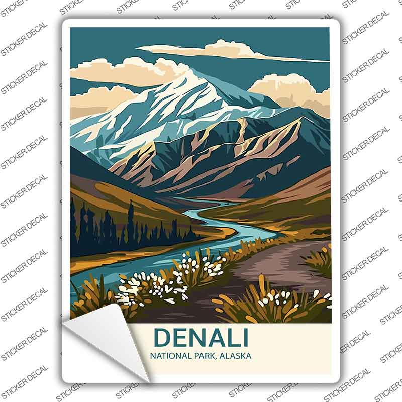 Denali Alaska Novelty Rectangle Sticker Decal P-4499s