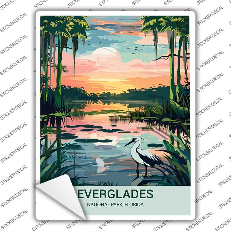 Everglades Florida Novelty Rectangle Sticker Decal P-4501s