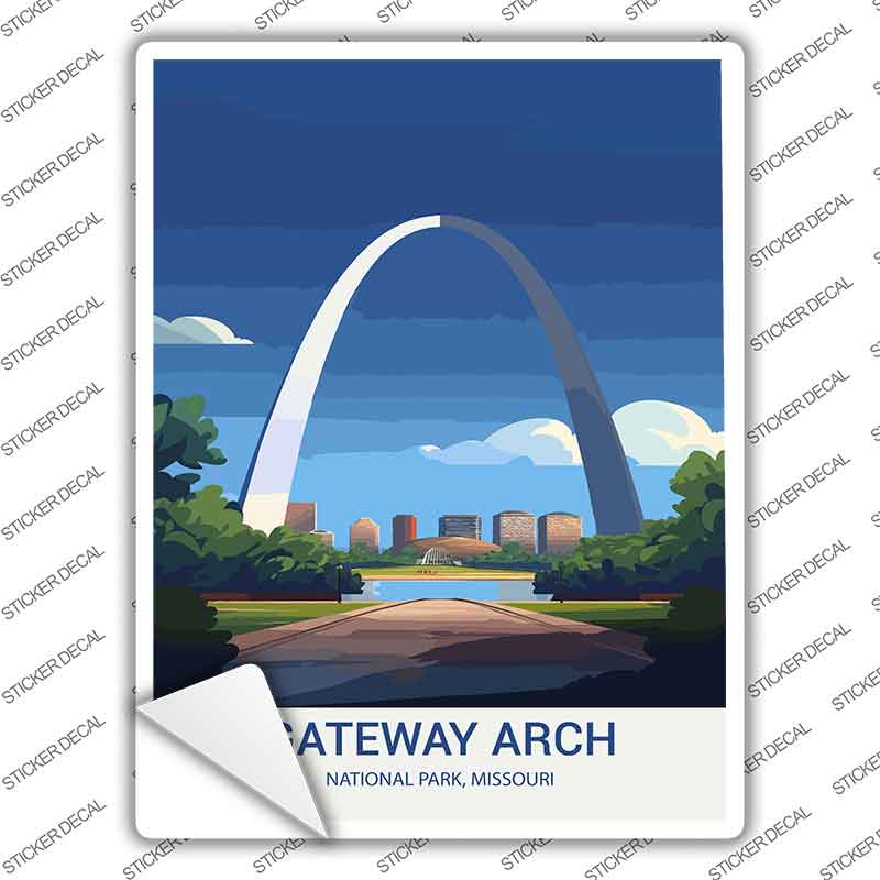 Gateway Arch Missouri Novelty Rectangle Sticker Decal P-4503s